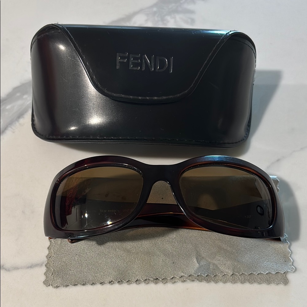 Fendi Logo Brown Sunglasses with Case